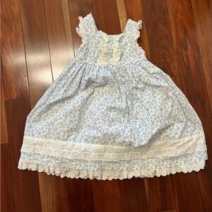 Laura Ashley Blue and White Floral Dress 3T